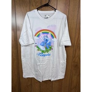 Neopets Rainbow Graphic T-Shirt White Cotton Goodie Two Sleeves XL NEW